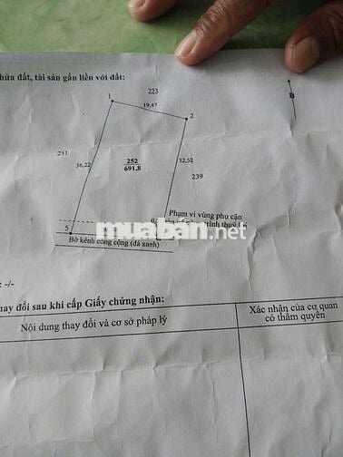 Bán đất thổ full nền ngang 20 dài 38 giá 230tr/1m