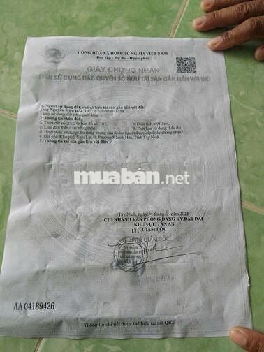 Bán đất thổ full nền ngang 20 dài 38 giá 230tr/1m