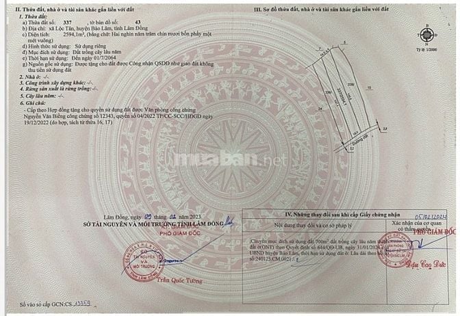 ĐẤT VIEW HỒ NGỌC - 2594m2 (có sẵn 700m2 ONT)