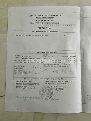 Chính chủ bán nhà mặt tiền 116 Nguyễn Hậu, Q. Tân Phú, 4x13m