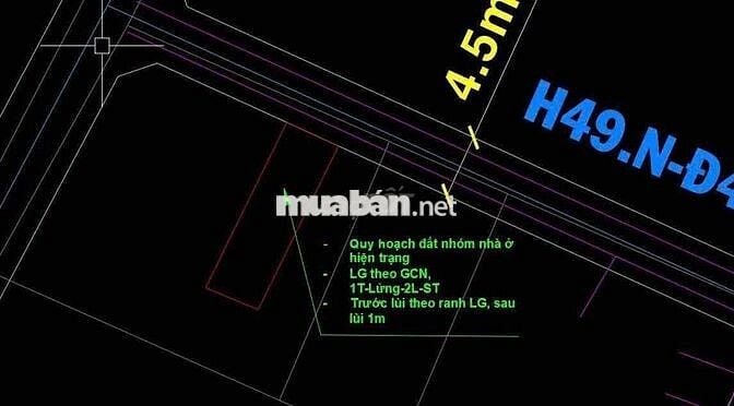 Lô đất 52m2, hẻm xe hơi gần Phạm Văn Đồng, Vạn Phúc Cty, full Thổ cư.