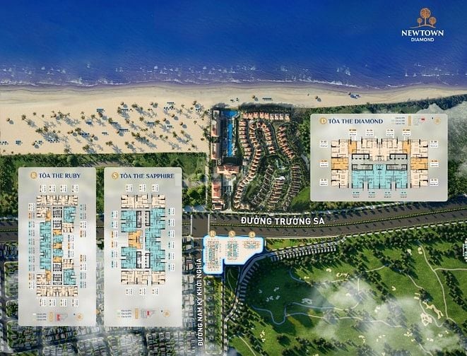 NEWTOWN DIAMOND - Căn hộ 1PN , nội thất cao cấp, không gian xanh