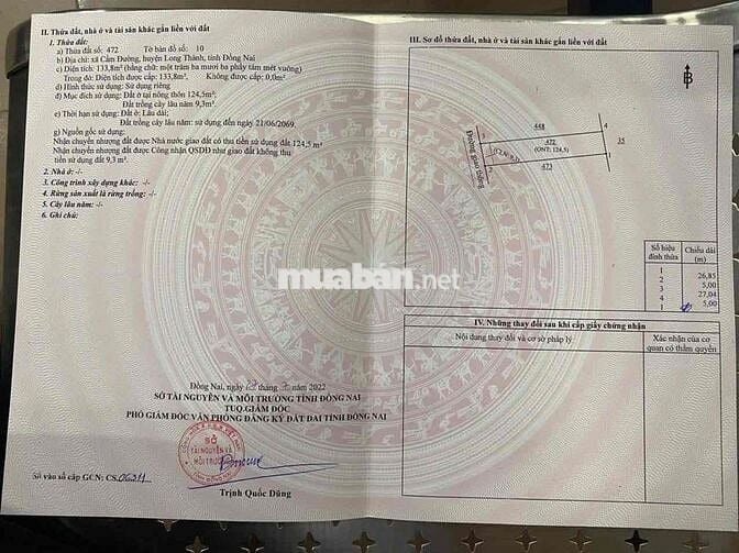 ĐẤT THỔ CƯ GẦN CHỢ UỶ BAN XÃ CẨM ĐƯỜNG 500m