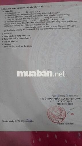 Chính chủ bán nhà gần sân bay long thành (sổ riêng thổ cư)