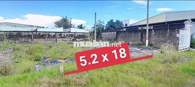 Bán  lô đất thồ 5.2 x18.2 hẻm NGUYỄN THỊ BẨY p 6  TP TÂN  AN
