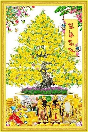tranh gạch 3d tranh hoa mai - SCX644