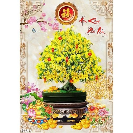 tranh gạch 3d tranh hoa mai - SCX644