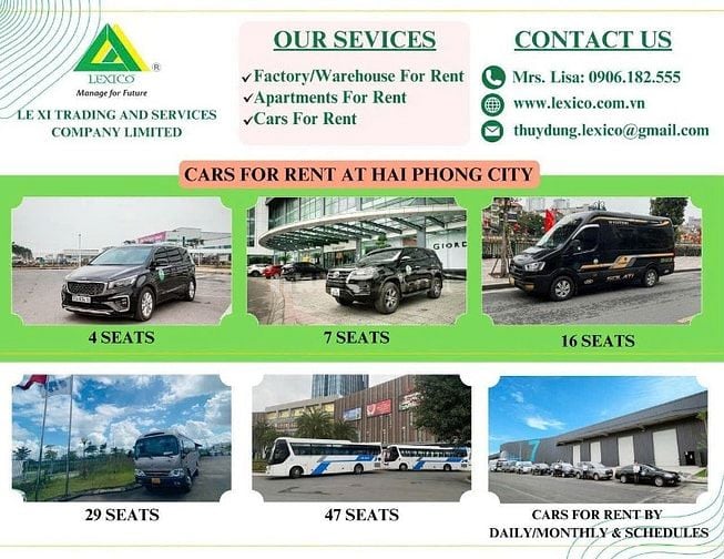 Dịch vụ thuê xe ô tô Hải Phòng – Xe có lái, hợp đồng dài hạn