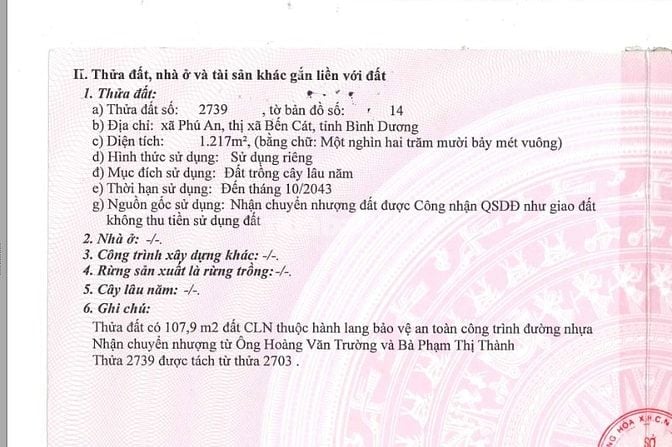 BÁN ĐẤU GIÁ 02 TÀI SẢN VIB LẦN 3 (TĐ 1249, TĐ 2739) TẠI BÌNH DƯƠNG 
