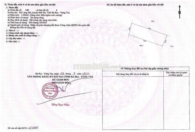80m2 mặt tiền đường nhà nước xã Láng Dài, huyện Đất Đỏ, Bà Rịa VT