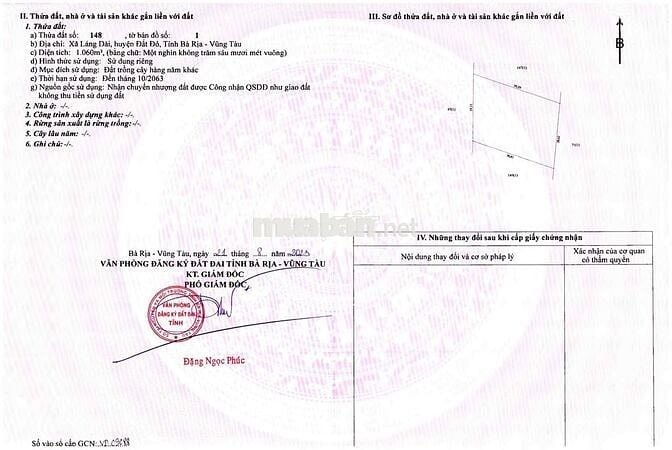 80m2 mặt tiền đường nhà nước xã Láng Dài, huyện Đất Đỏ, Bà Rịa VT