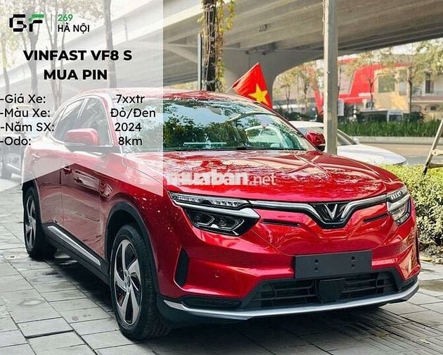 VinFast VF8 S Đen, sản xuất 2024, 8km