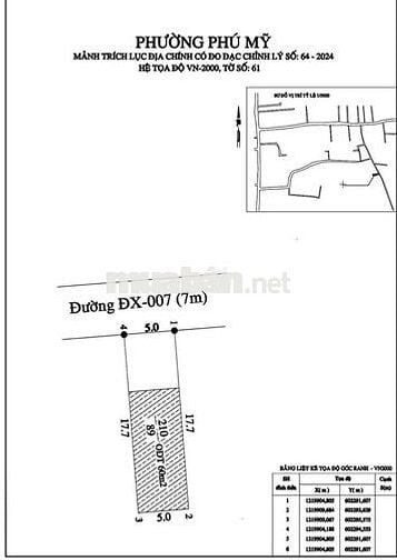 3.09 DX 007 Phú Mỹ, 2 lô có lô nở hậu