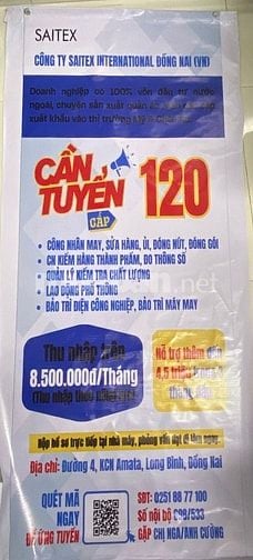 SAITEX BIÊN HÒA & NHƠN TRẠCH – TUYỂN DỤNG SỐ LƯỢNG LỚN