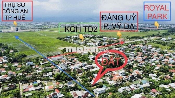 ĐẤT KIỆT OTO Thuỷ Vân 110m2 1,550 tỷ gần Trụ sở CA TP huế