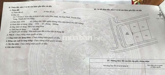 Đất full thổ cư Hòa Ninh cần bán