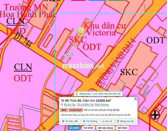 đất mặt tiền DT 744 An Tây, Bến Cát