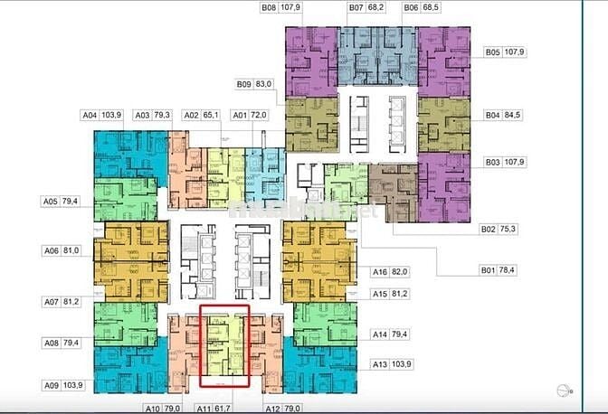 Chỉ 2.9 tỷ sở hữu căn hộ 2PN, 2VS, 61.7m2, Hà Đông