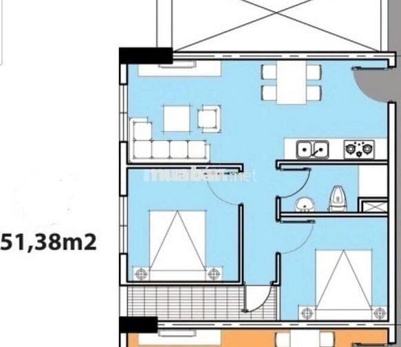 Căn 2pn1wc cc topaz home, nhà sạch thoáng