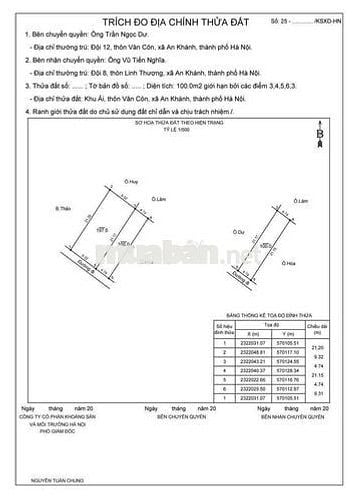 bán đất xen kẹt, Vân Côn Hoài Đức Hà Nội