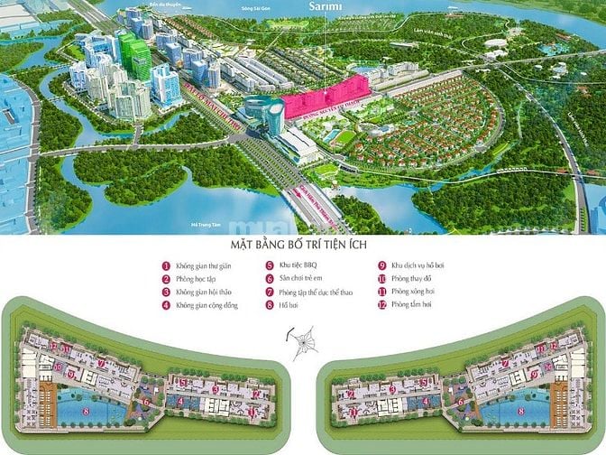Bán Căn hộ tại Sala Sarimi tầng trung gồm 3 phòng ngủ view đẹp 124m2