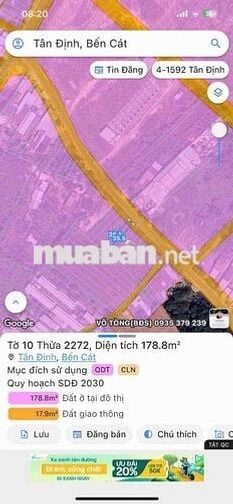 Chính chủ cần bán gấp đất  Tân Định , Bến Cát – giá chỉ 1 tỷ4xx