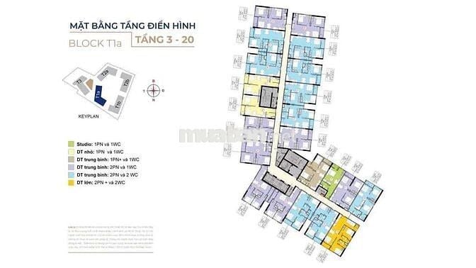 Suất nội bộ 1 căn Studio *** 32m2 1PN-1WC