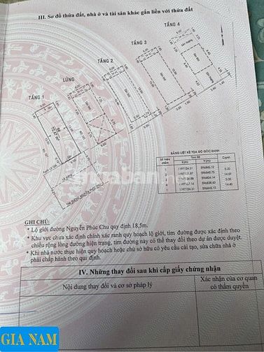 BÁN NHÀ MẶT TIỀN : 183 NGUYỄN PHÚC CHU - P. 15 - Q. TÂN BÌNH - TPHCM