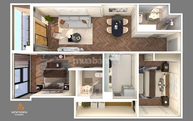 CĂN 2PN VIEW BIỂN HÀNG NGOẠI GIAO - DỰ ÁN NEW TOWN DIAMOND