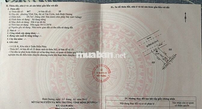 đất thổ cư ngay cổng KCN Vsip2a chỉ 1 tỉ 086