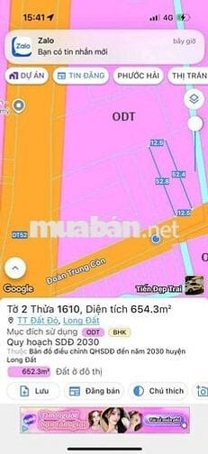 Mặt tiền Đoàn Trung Còn, ngay sát Tỉnh lộ 52
DT 654M2 -12.5m x 52,8m