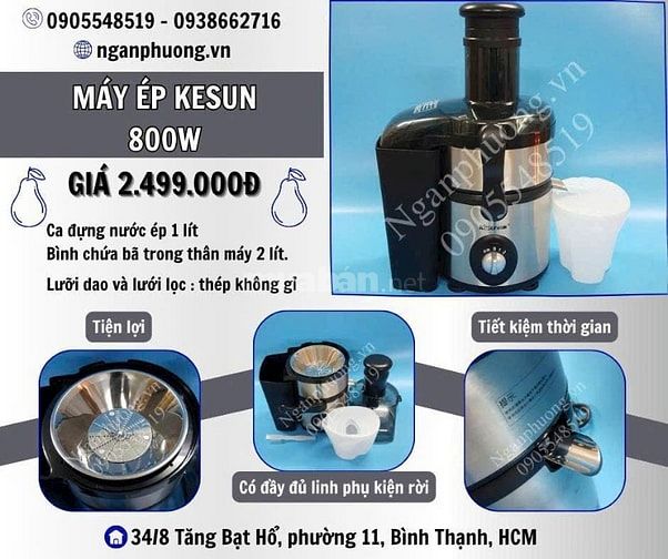 Máy ép trái cây công suất lớn dùng cho quán sinh tố, Café, nhà hàng
