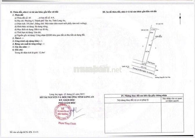 Đất ở đô thị p4 mặt .tiền lê hữu nghĩa.tp tân an long an (tây ninh)