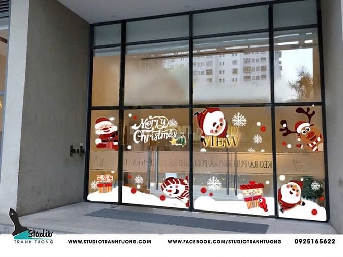 Vẽ Tranh Kính Noel – Trang Trí Giáng Sinh Đẹp & Chuyên Nghiệp HCM