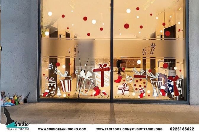 Vẽ Tranh Kính Noel – Trang Trí Giáng Sinh Đẹp & Chuyên Nghiệp HCM