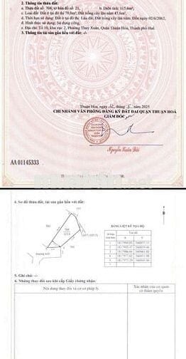 Đất Thuỷ xuân gần trường học, ngay mặt tiền Lê ngô cát