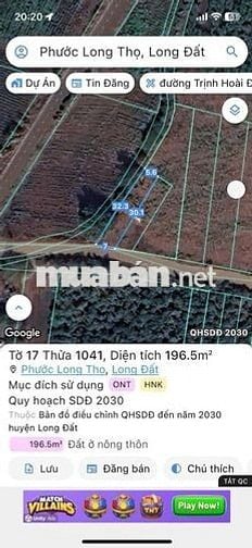 Bán Đất 3 lô liền kề Xây nhà trọ ngay cổng sau khu công nghiệp Đất đỏ