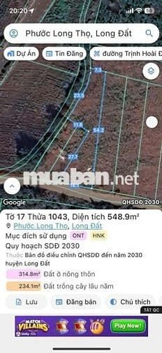 Bán Đất 3 lô liền kề Xây nhà trọ ngay cổng sau khu công nghiệp Đất đỏ