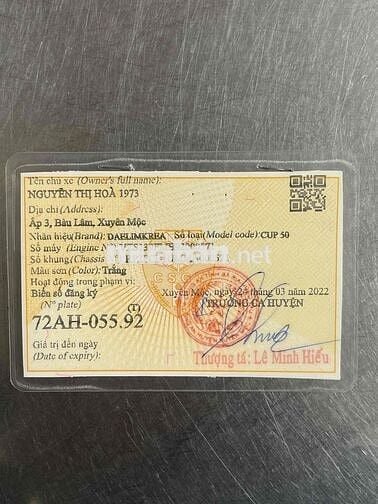 CUB 50 Cm3 ĐỜI 2022 BS 72 HỖ GÓP OĐ CÓ GL ĐỖI XE
