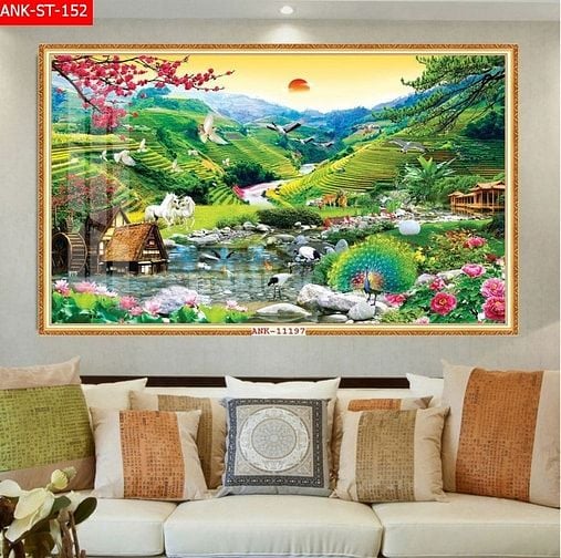 Tranh gạch 3d trang trí phòng khách - X444
