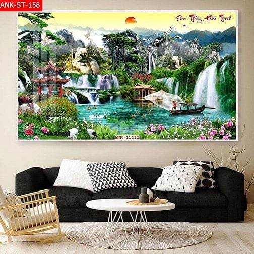 Tranh gạch 3d trang trí phòng khách - X444