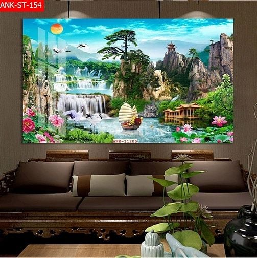 Tranh gạch 3d trang trí phòng khách - X444