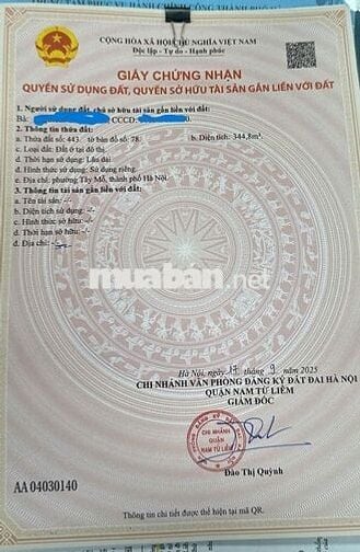 Bán đất thổ cư ở ngõ 27 đường Tây Mỗ, phường Tây Mỗ, Hà Nội