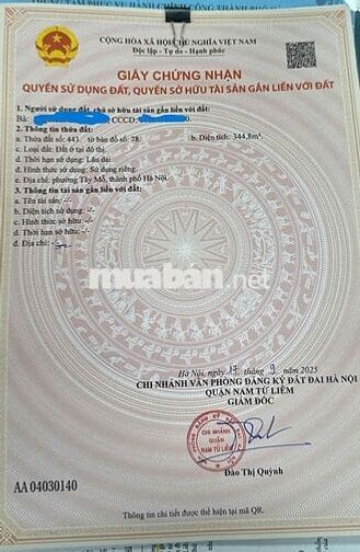 Bán đất thổ cư ở ngõ 27 đường Tây Mỗ, phường Tây Mỗ, Hà Nội