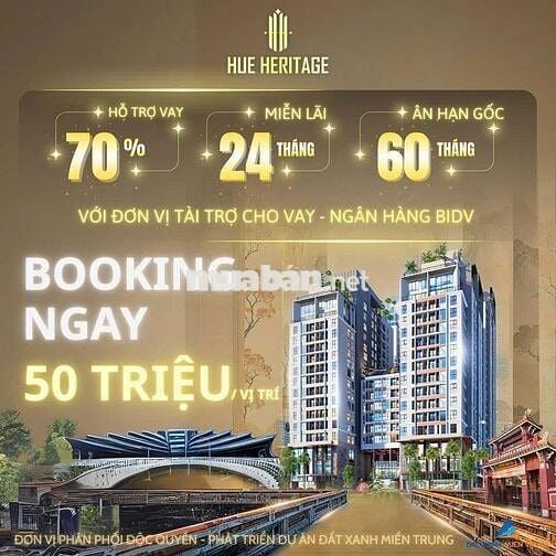 Căn hộ trung tâm thành phố Huế, 3PN dự án Hue Heritage