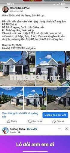 Gia Đình bán gấp nhà mới TT Đà Lạt