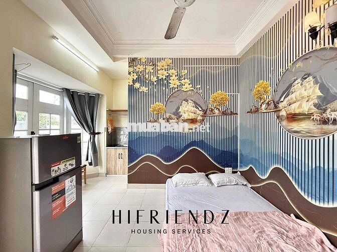 STUDIO BAN CÔNG ĐẦY ĐỦ NỘI THẤT ĐI BỘ QUA NHÀ THỜ PHAOLO, AEON TÊN LỬA
