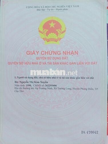 Chính chủ cần bán gấp 2 lô đất Cần Thơ