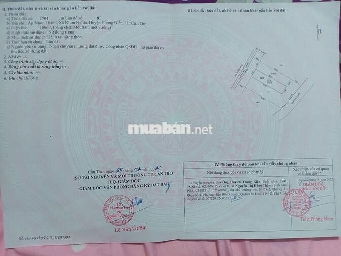 Chính chủ cần bán gấp 2 lô đất Cần Thơ