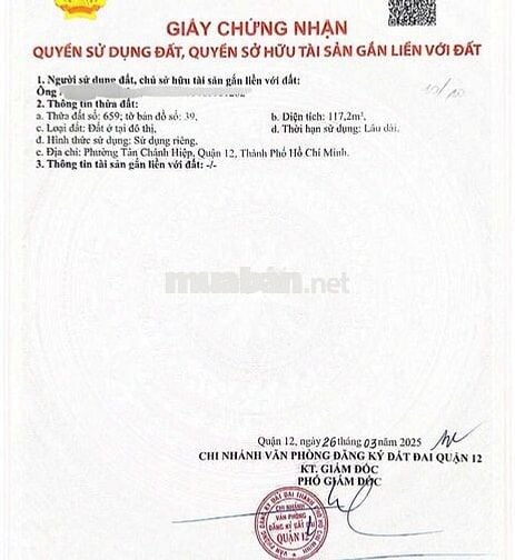 5 lô đất Mặt tiền Đ.Tân Chánh Hiệp 25,DT: 4,20 x 23,90